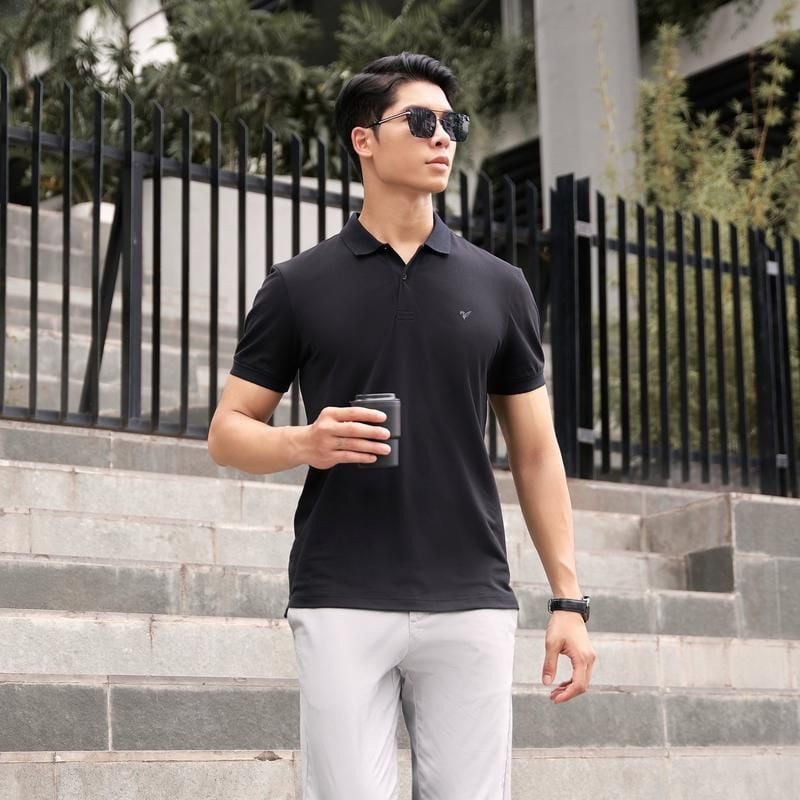 Áo Polo nam TORANO trơn basic, cổ bẻ, logo in ngực, nhiều màu