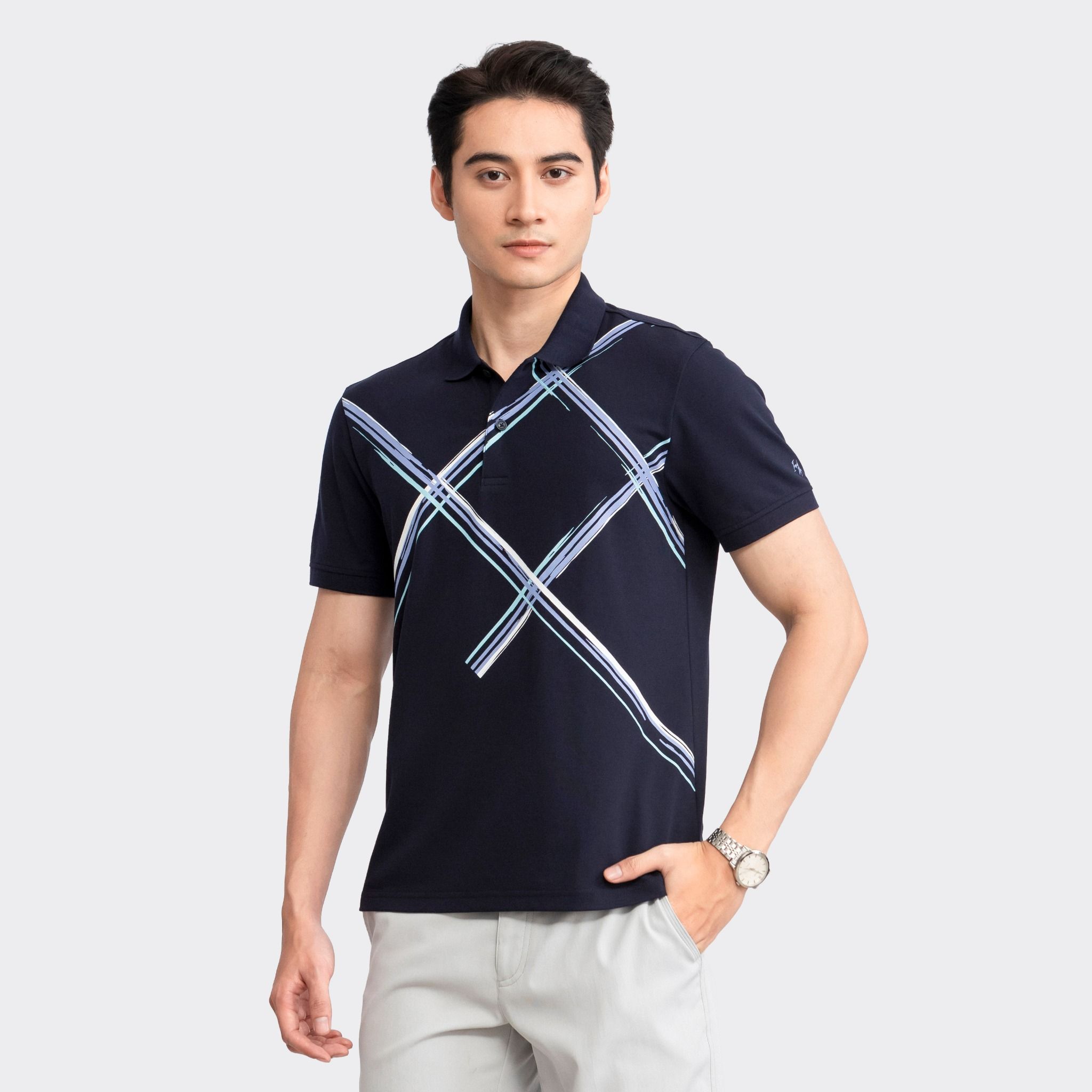  Áo polo nam Insidemen IPS003S3 in họa tiết 