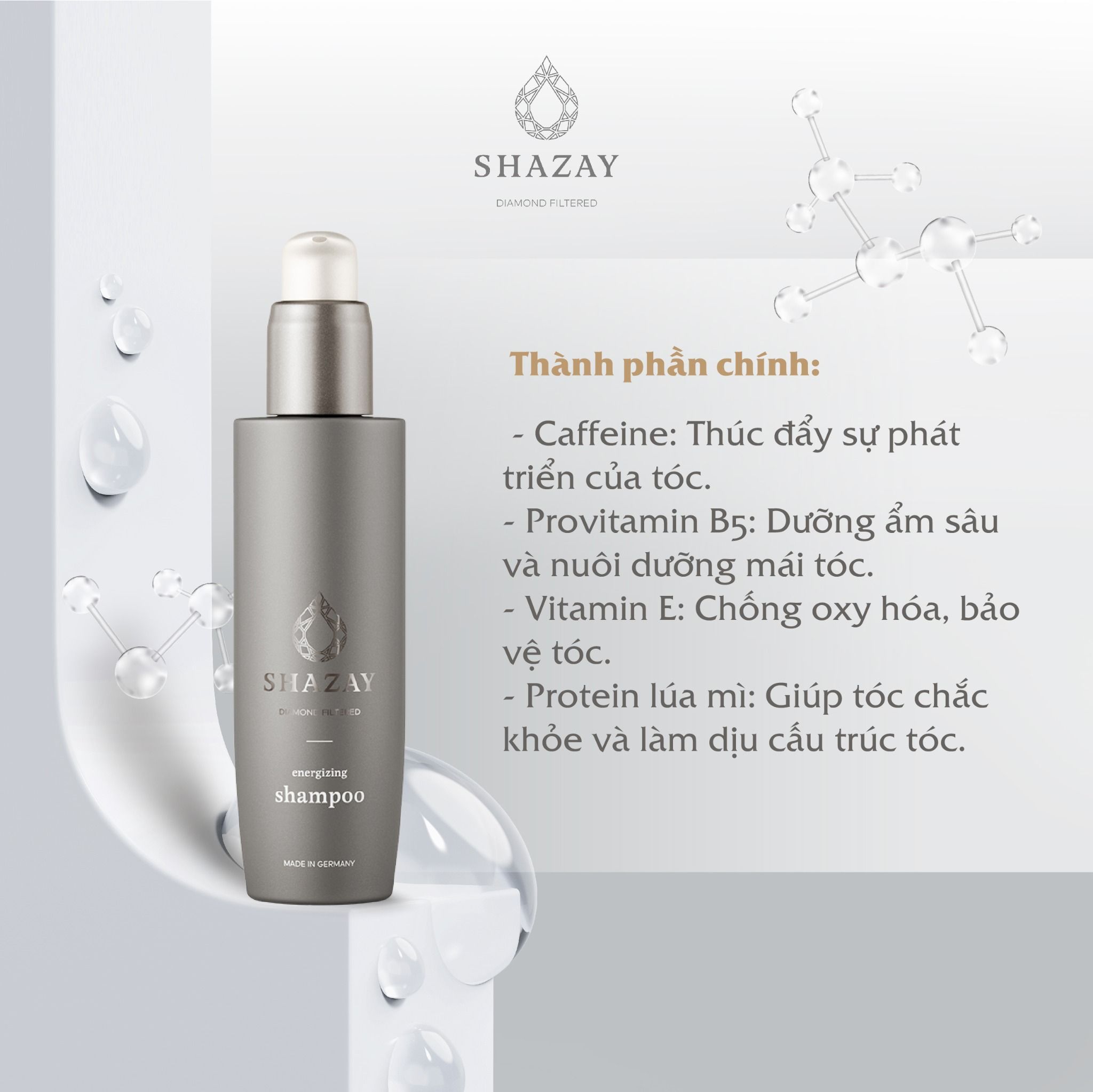  DẦU GỘI CHO NAM CAO CẤP SHAZAY - ENERGIZING SHAMPOO 