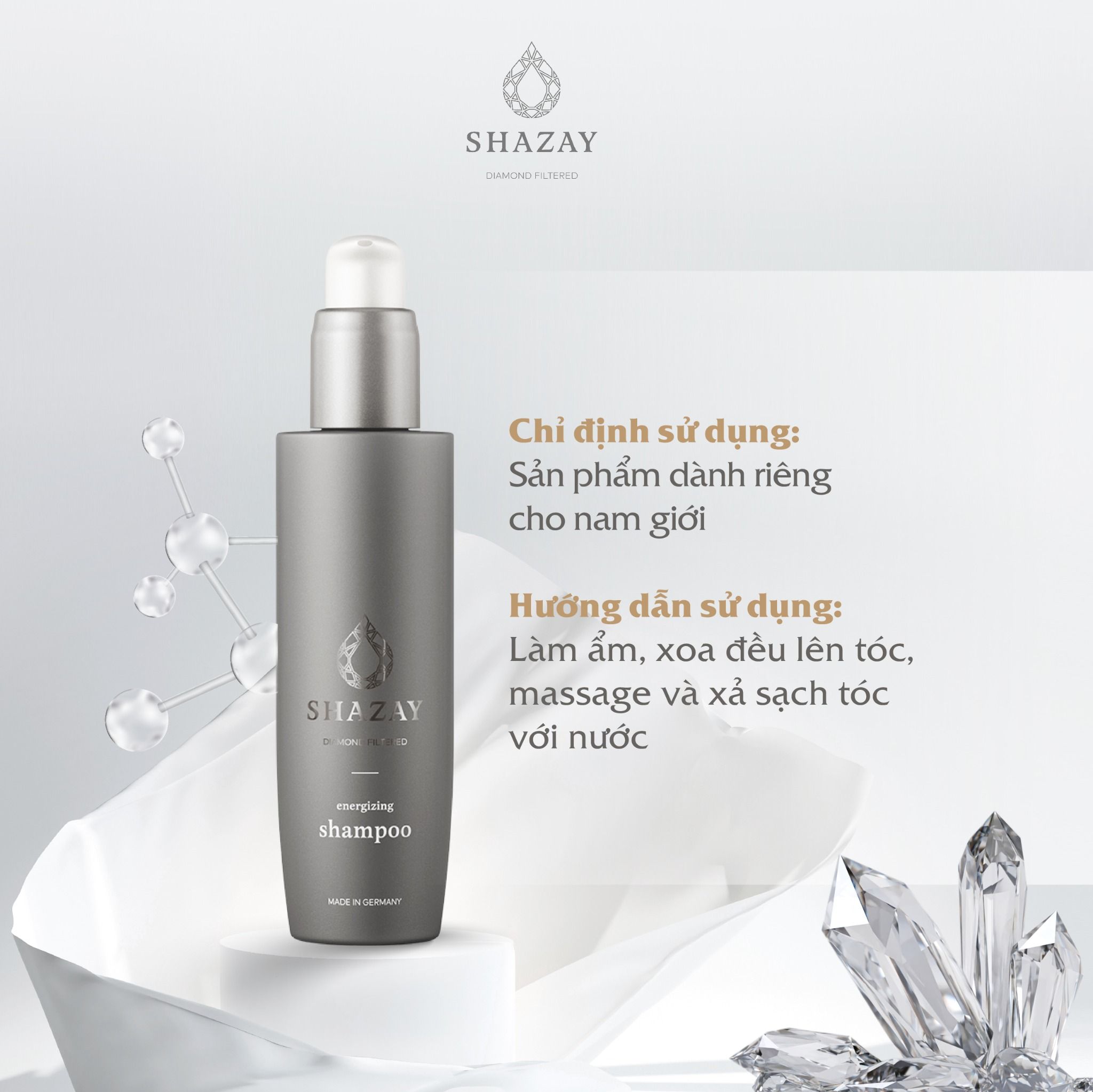  DẦU GỘI CHO NAM CAO CẤP SHAZAY - ENERGIZING SHAMPOO 