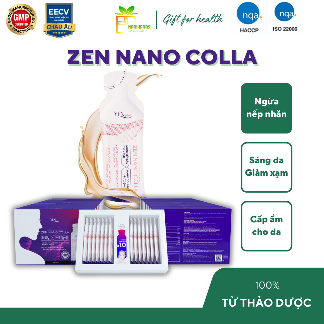  Zen Nano Colla - Nước Uống Làm Đẹp Yến Sào Nano Collagen 