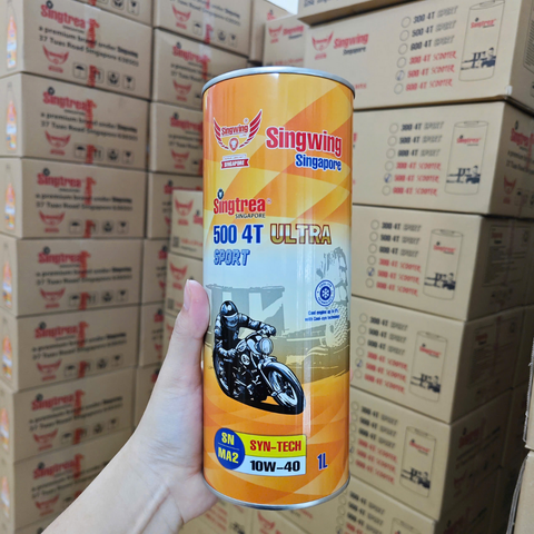 Nhớt xe máy Singtrea 500 4T Sport Ultra 10W40 Lon 1L