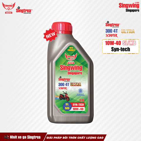 Nhớt xe máy Singtrea 300 4T Scooter Ultra 10W40 0.8L XÁM