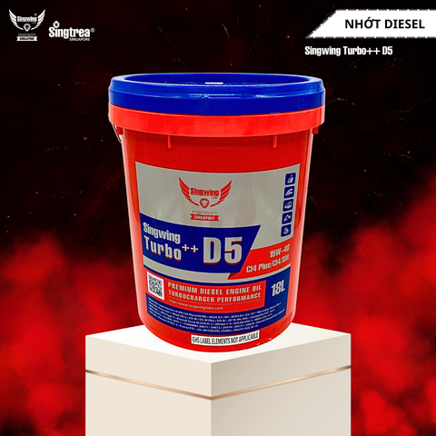 Nhớt động cơ diesel Singwing D5 Turbo++ 15W40 18L