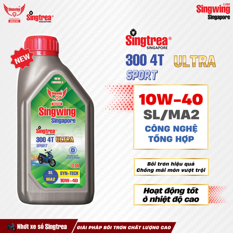  Nhớt xe máy Singtrea 300 4T Sport Ultra 10W40 0.8L XÁM 