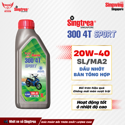 Nhớt xe máy Singtrea 300 4T Sport 20W40 1L XÁM (NEW)