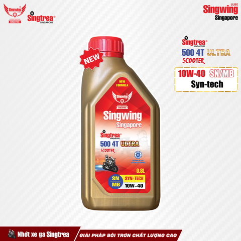 Nhớt xe máy Singtrea 500 4T Scooter Ultra 10W40 0.8L