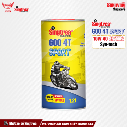 Nhớt xe máy Singtrea 600 4T Sport 10W40 SP/MA2 Lon 1.2L