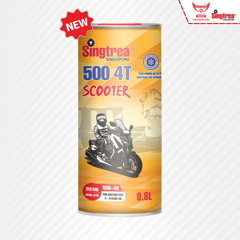Nhớt xe máy Singtrea 500 Scooter 4T 10W40 Lon 0.8L