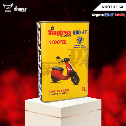 Nhớt xe máy Singtrea 660 Scooter 4T 10W40 1L