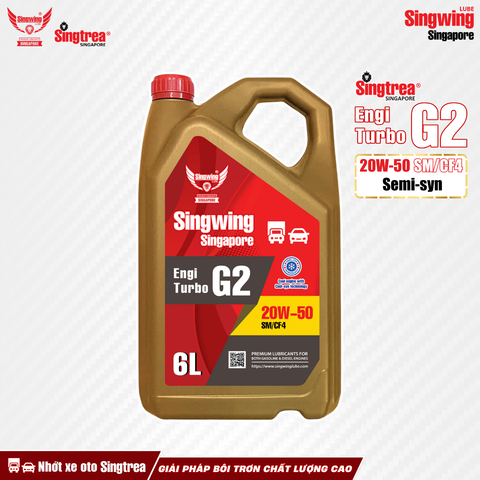 Nhớt xe oto SINGTREA ENGI TURBO G2 20W50 SM/CF4 6L