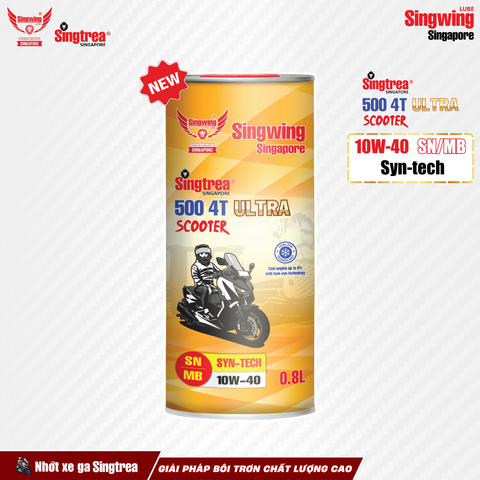 Nhớt xe máy Singtrea 500 Scooter 4T 10W40 Lon 0.8L