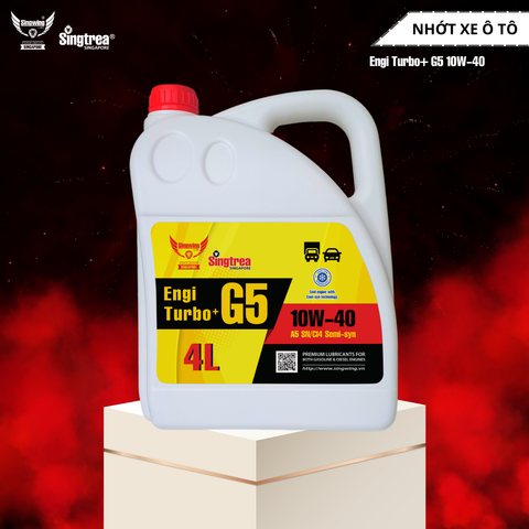 Nhớt xe ô tô SINGTREA ENGI TURBO+ G5 10W40 SN/CI4 SEMI-SYN 4L