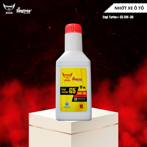 Nhớt xe ô tô SINGTREA ENGI TURBO+ G5 5W30 SN/CI4 SEMI-SYN 1L