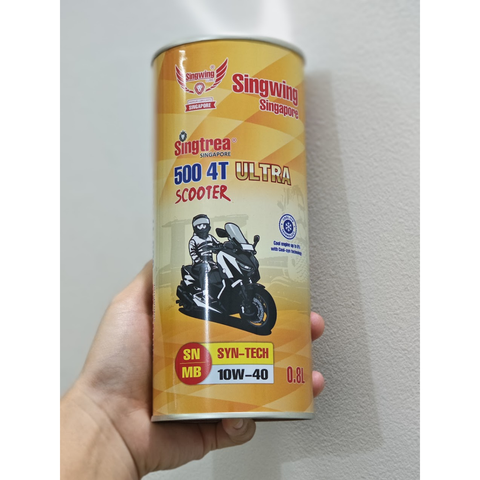 Nhớt xe máy Singtrea 500 4T Scooter Ultra 10W40 Lon 0.8L