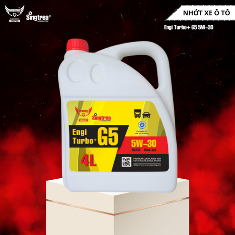 Nhớt xe ô tô SINGTREA ENGI TURBO+ G5 5W30 SN/CI4 SEMI-SYN 4L