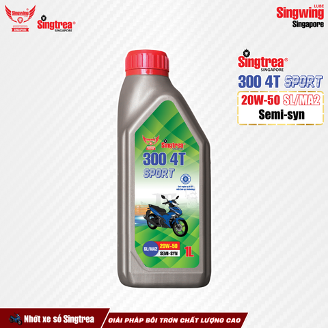Nhớt xe máy Singtrea 300 4T Sport 20W50 1L XÁM