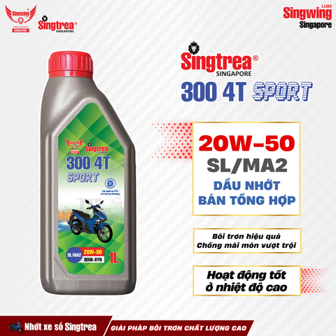 Nhớt xe máy Singtrea 300 4T Sport 20W50 1L XÁM