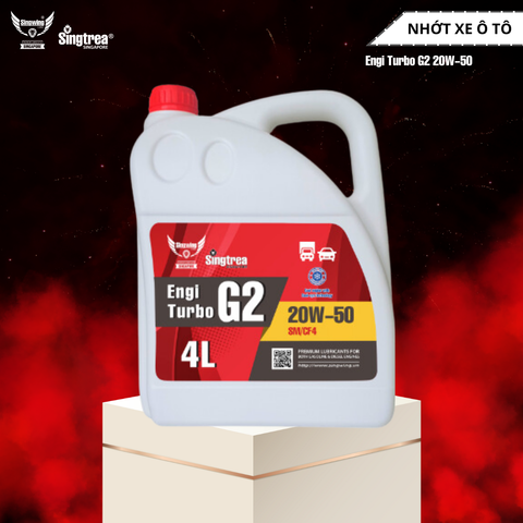 Nhớt xe ô tô SINGTREA ENGI TURBO G2 20W50 SM/CF4 4L