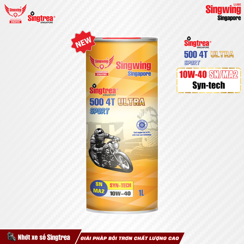 Nhớt xe máy Singtrea 500 4T Sport Ultra 10W40 Lon 1L
