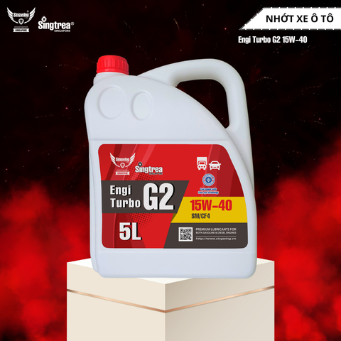 Nhớt xe ô tô SINGTREA ENGI TURBO G2 15W40 SM/CF4 5L