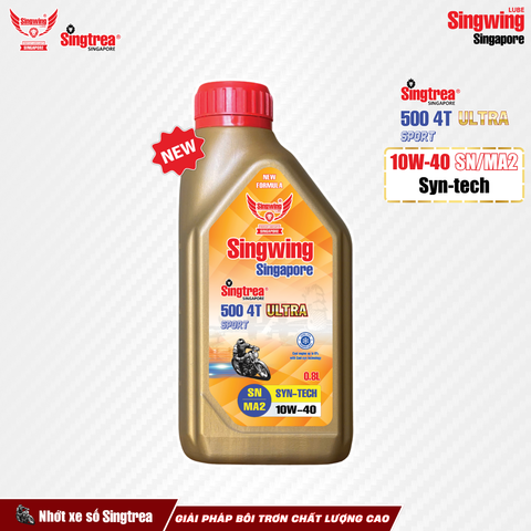 Nhớt xe máy Singtrea 500 4T Sport Ultra 10W40 0.8L