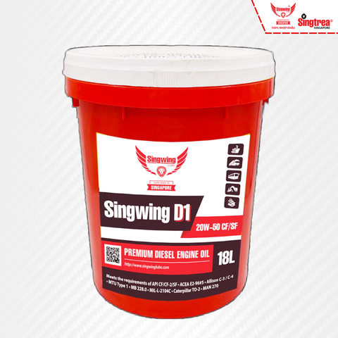 Nhớt động cơ diesel Singwing D1 Turbo 20W50 18L