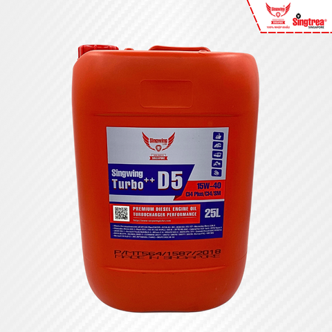 Nhớt động cơ diesel Singwing D5 Turbo++ 15W40 25L