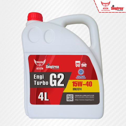 Nhớt xe ô tô SINGTREA ENGI TURBO G2 15W40 SM/CF4 4L