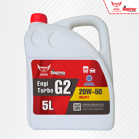 Nhớt xe ô tô SINGTREA ENGI TURBO G2 20W50 SM/CF4 5L