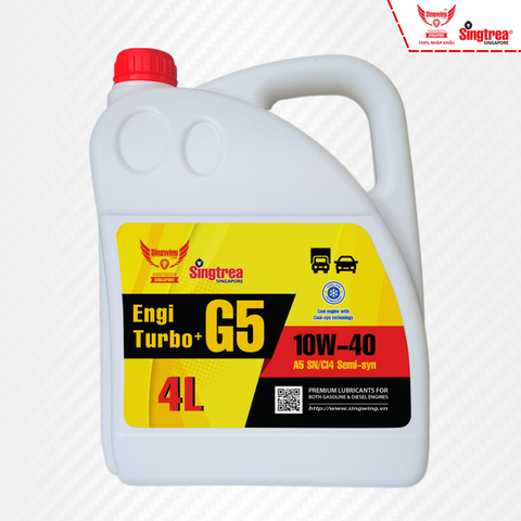 Nhớt xe ô tô SINGTREA ENGI TURBO+ G5 10W40 SN/CI4 SEMI-SYN 4L