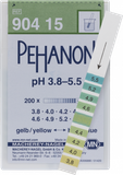  Que thử pH dùng cho các mẫu màu, PEHANON 3.8–5.5  <br> P/N: 90415 <br> Quy cách: 200 cái/hộp 