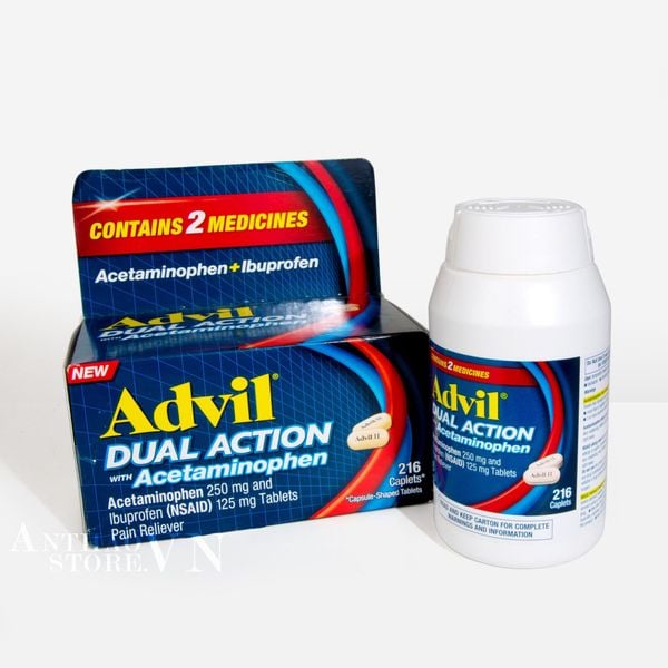 Hộp Viên Uống Giảm Đau Hạ Sốt Advil Mỹ Dual Action With Acetaminophen 216v-SKGD11210523 