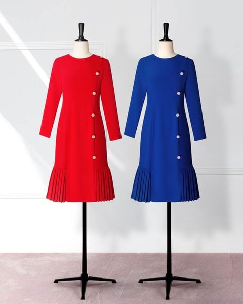  Đầm Katosa Tay Dài Rập Ly 2 Màu-KTS220711 