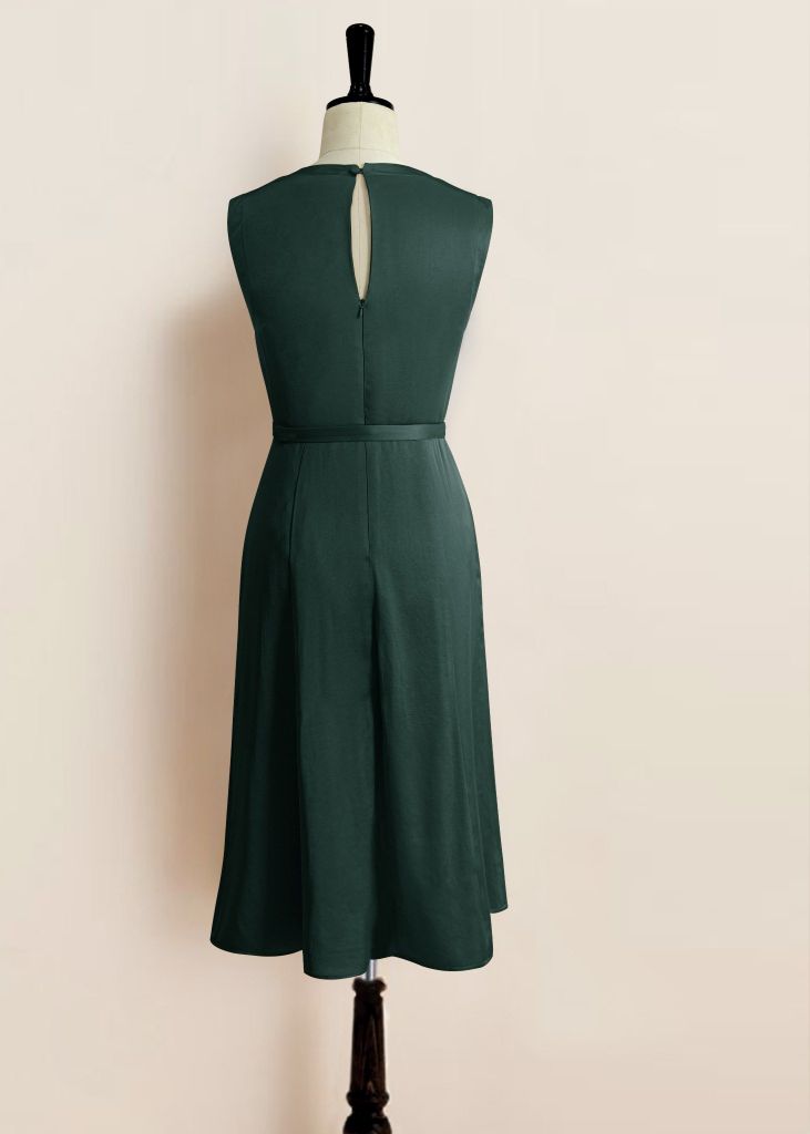 Đầm Vnxk MG Lụa Cổ Tròn -SXDT090822