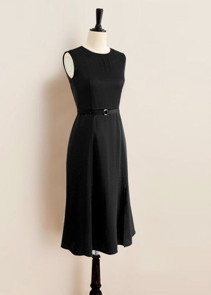 Đầm Vnxk MG Lụa Cổ Tròn -SXDT090822