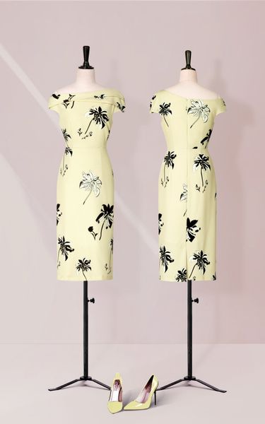  Đầm CK Trễ Vai Hoa Dừa-TPSXD160623 