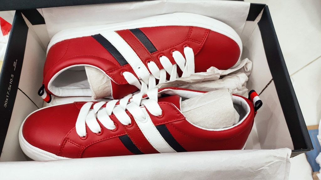 Giày Tommy Hilfiger Trắng + Đỏ - USGT060521TM