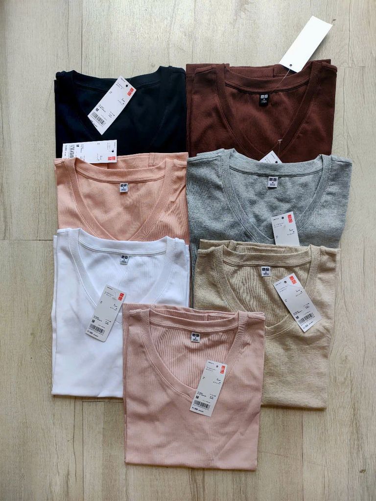 Áo Thun Uni Cổ Tim Tay Ngắn Nhiều Màu-TPSRFUN100325