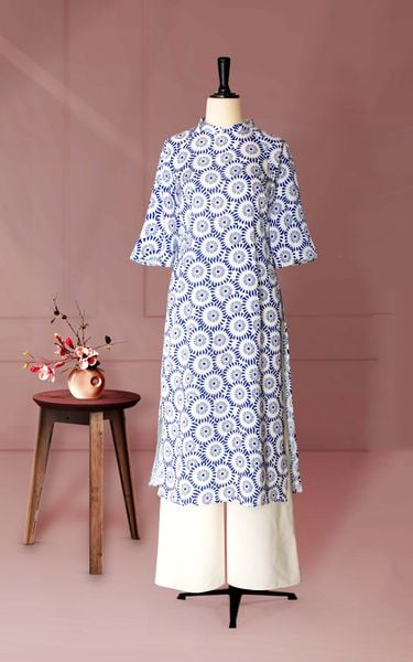  Áo Dài Cách Tân Katosa Giọt Nước-ADAT15010GN 