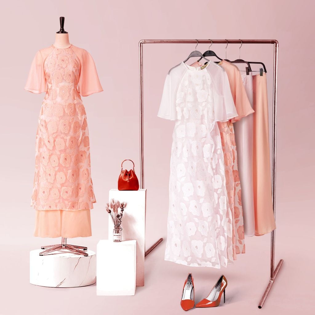 Áo Dài Katosa ORGANZA ROSE 1-KTS1R040124