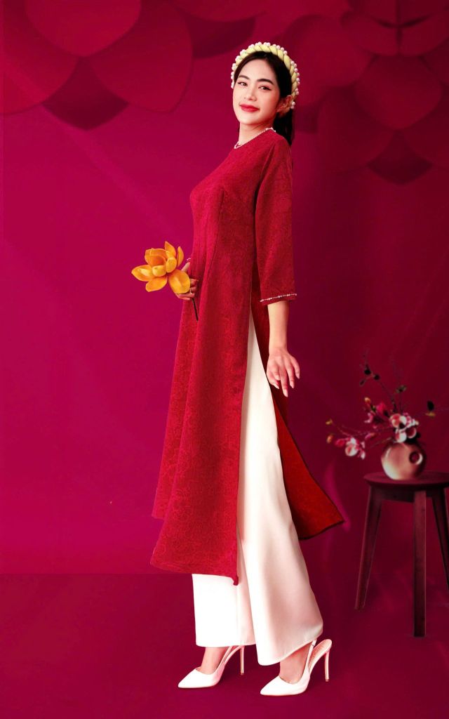 Áo Dài Mentosa Gấm Hoa-MTS310122401