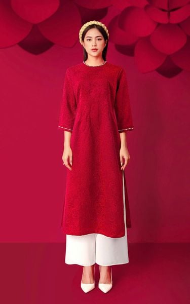  Áo Dài Mentosa Gấm Hoa-MTS310122401 