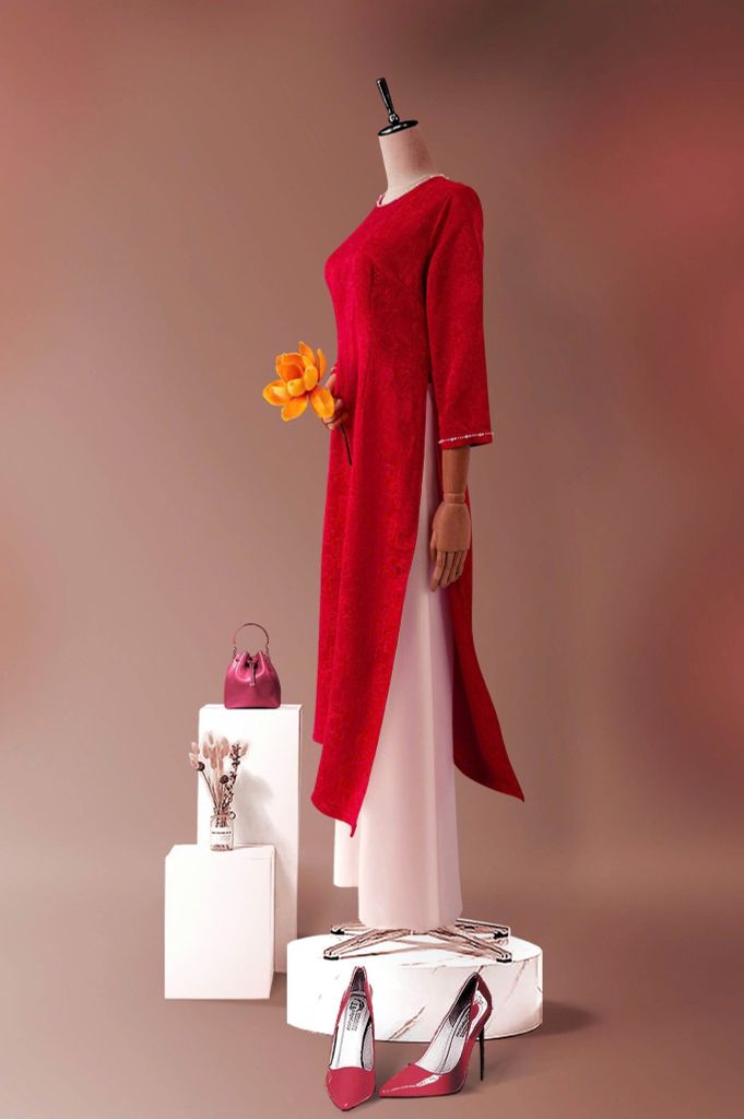 Áo Dài Mentosa Gấm Hoa-MTS310122401