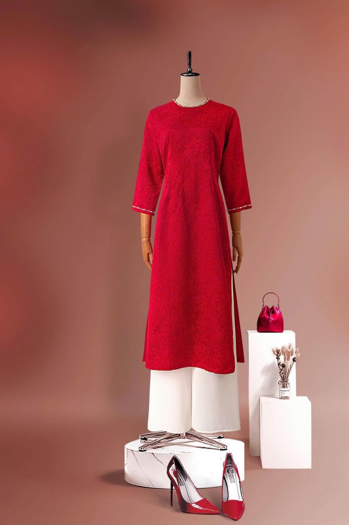 Áo Dài Mentosa Gấm Hoa-MTS310122401