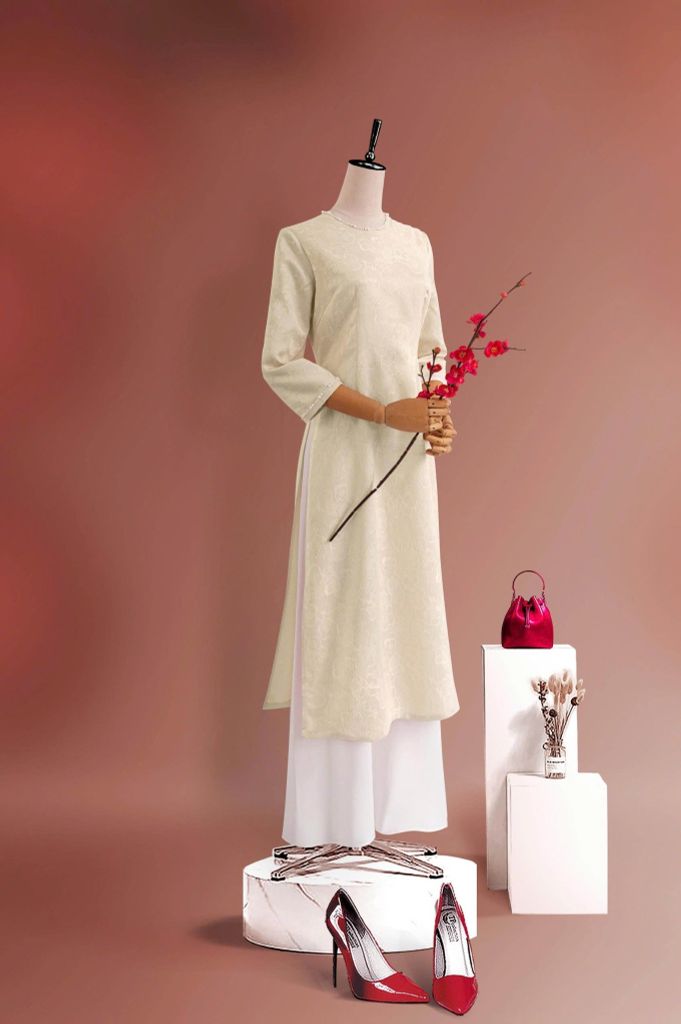 Áo Dài Mentosa Gấm Hoa-MTS310122401