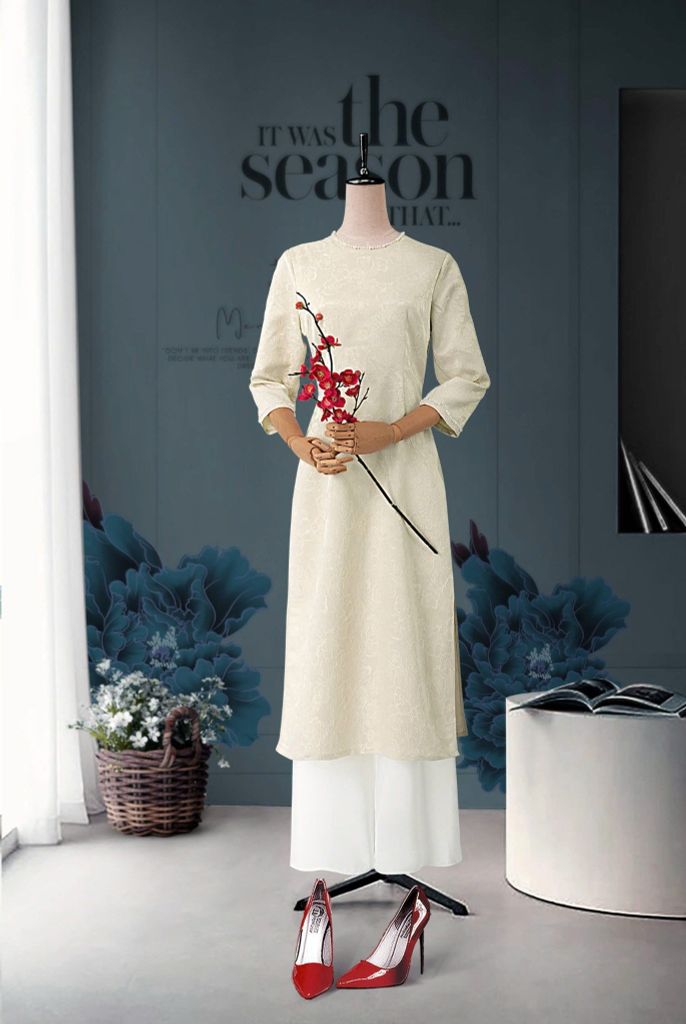 Áo Dài Mentosa Gấm Hoa-MTS310122401