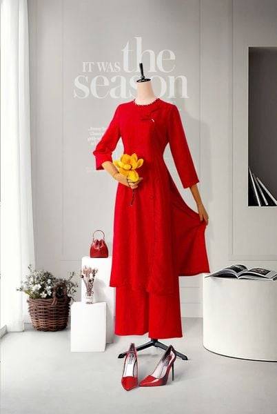  Áo Dài Mentosa Hoa Rum-KTS212122401 