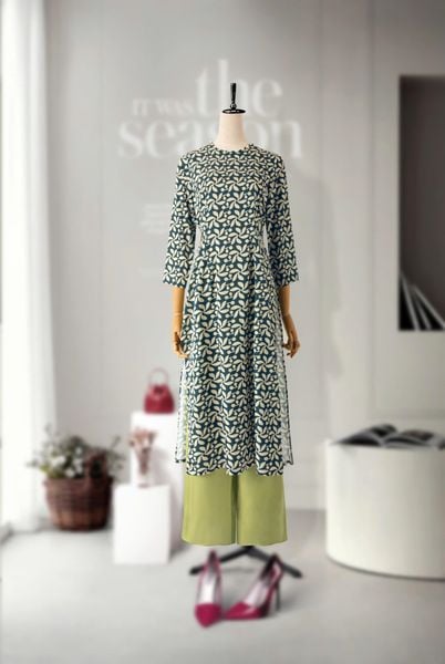  Áo Dài Mentosa Lụa Hoa-MTS321122402 