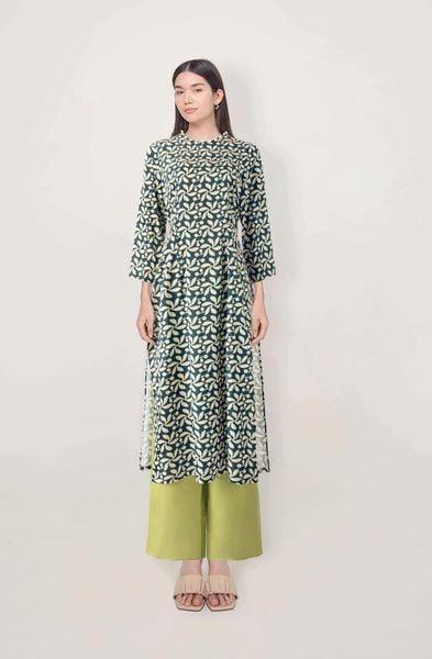  Áo Dài Mentosa Lụa Hoa-MTS321122402 